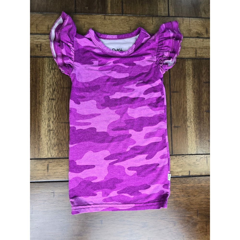 Little Sleepies Short‎ Sleeve Girls Tee Purple Camo  12–18 Months